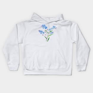 watercolor forget me not 2 Kids Hoodie